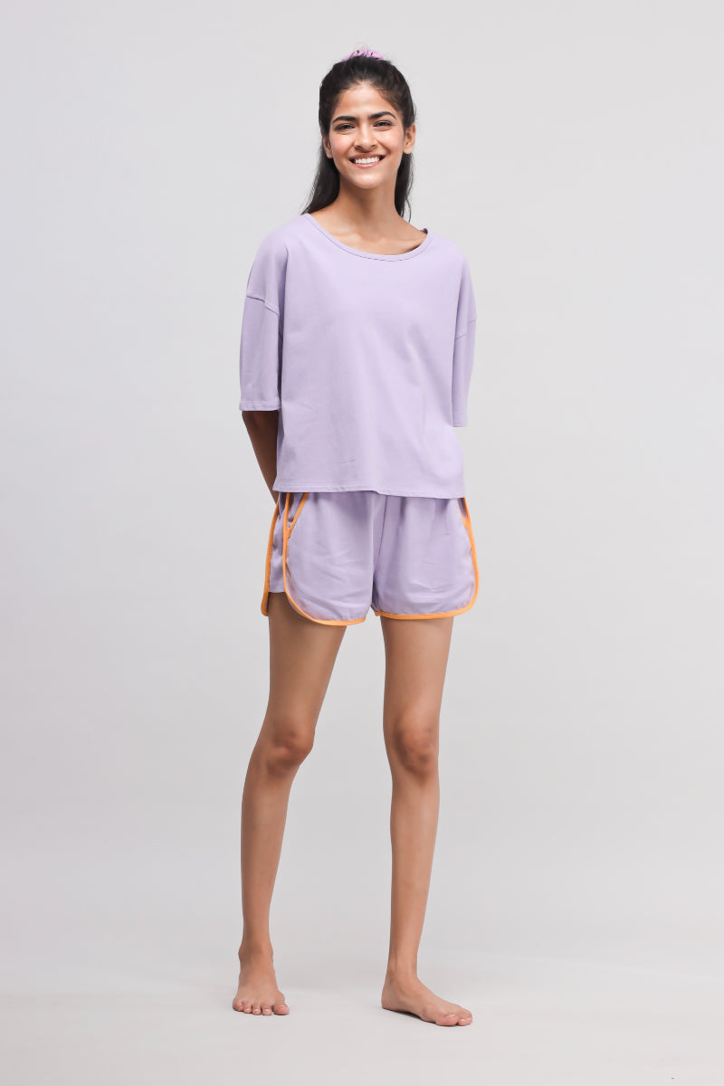 Purple 2024 cotton shorts