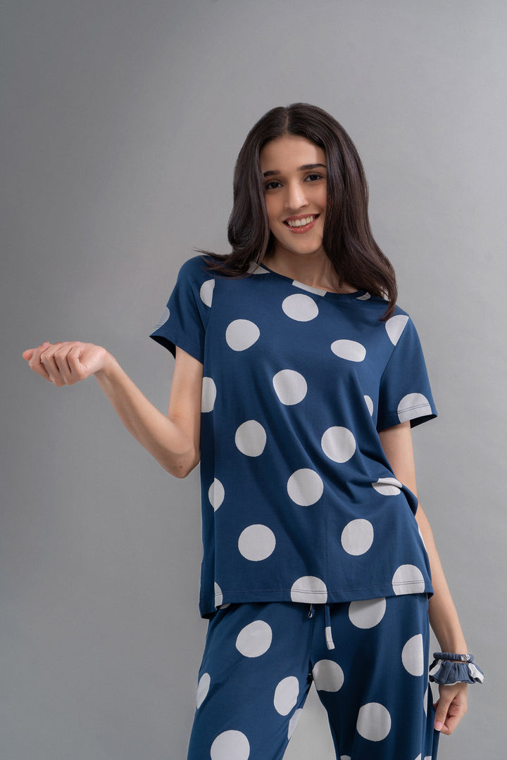 Sleepy Navy Polka Supima T-Shirt