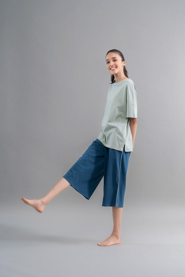 Sage Teal Cotton Culottes