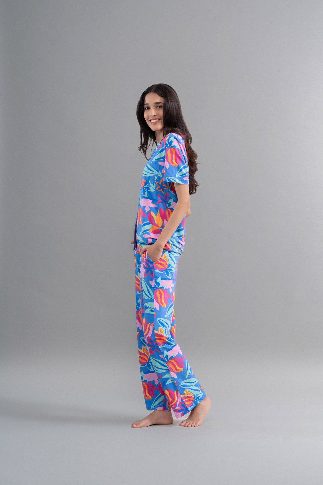 Hawaii Flower Modal Flared Pajamas