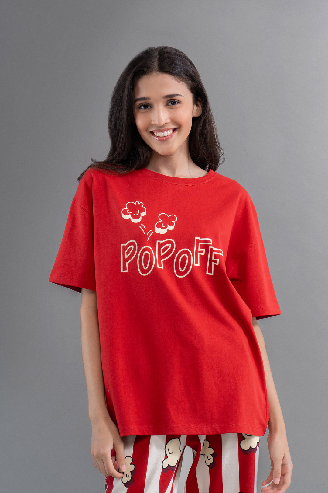 Red Pop Off Oversize T-Shirt