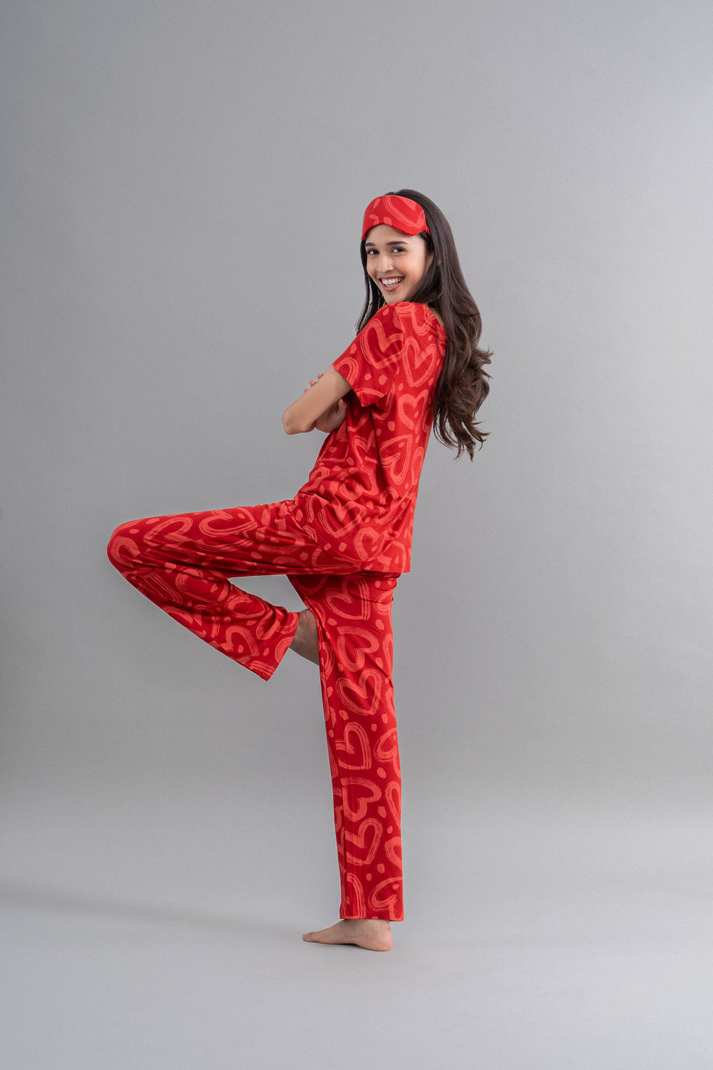Lovestruck Hearts Red Pajama Set