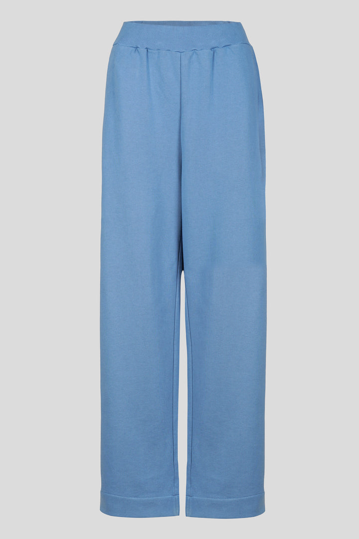 Cloudy Blue Terry Wide Leg Lounge Pants