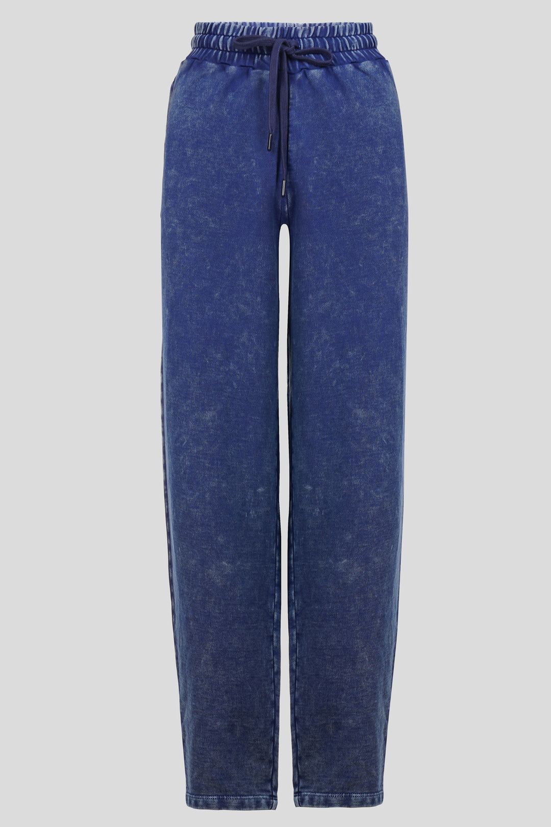 Navy Denim Wash Terry Barrel Pants