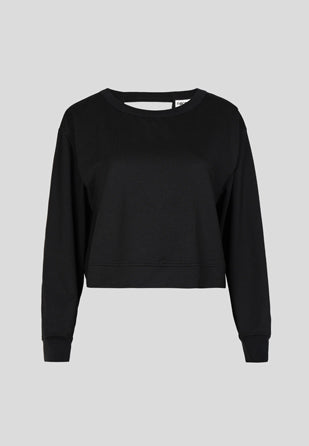 Black Bamboo Terry Open Back Sweatshirt