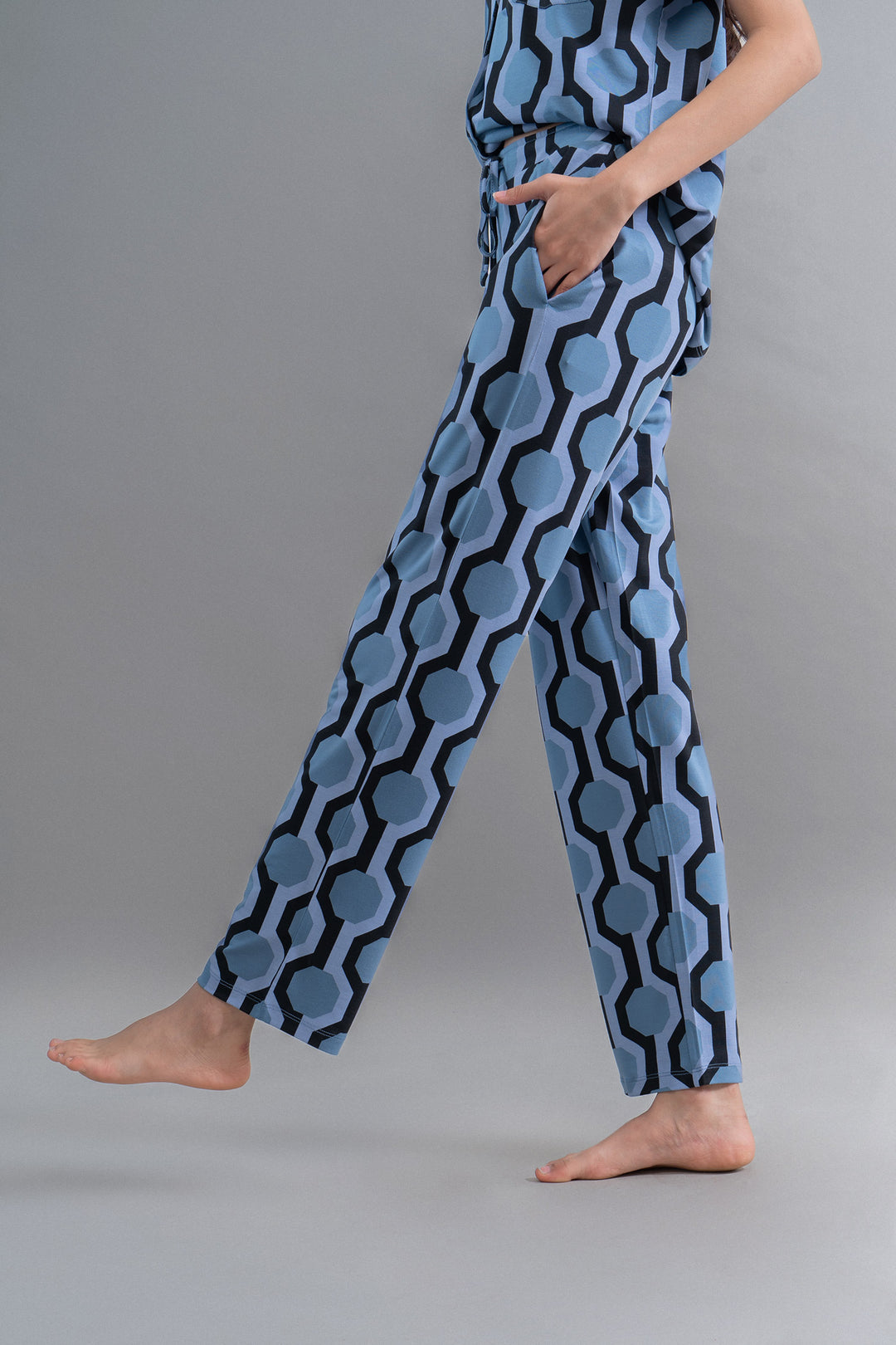 Midnight Blue Geometric Modal Pajamas