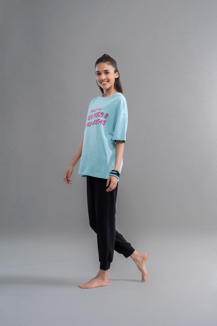 Black Jogger Set With Foodie Tee