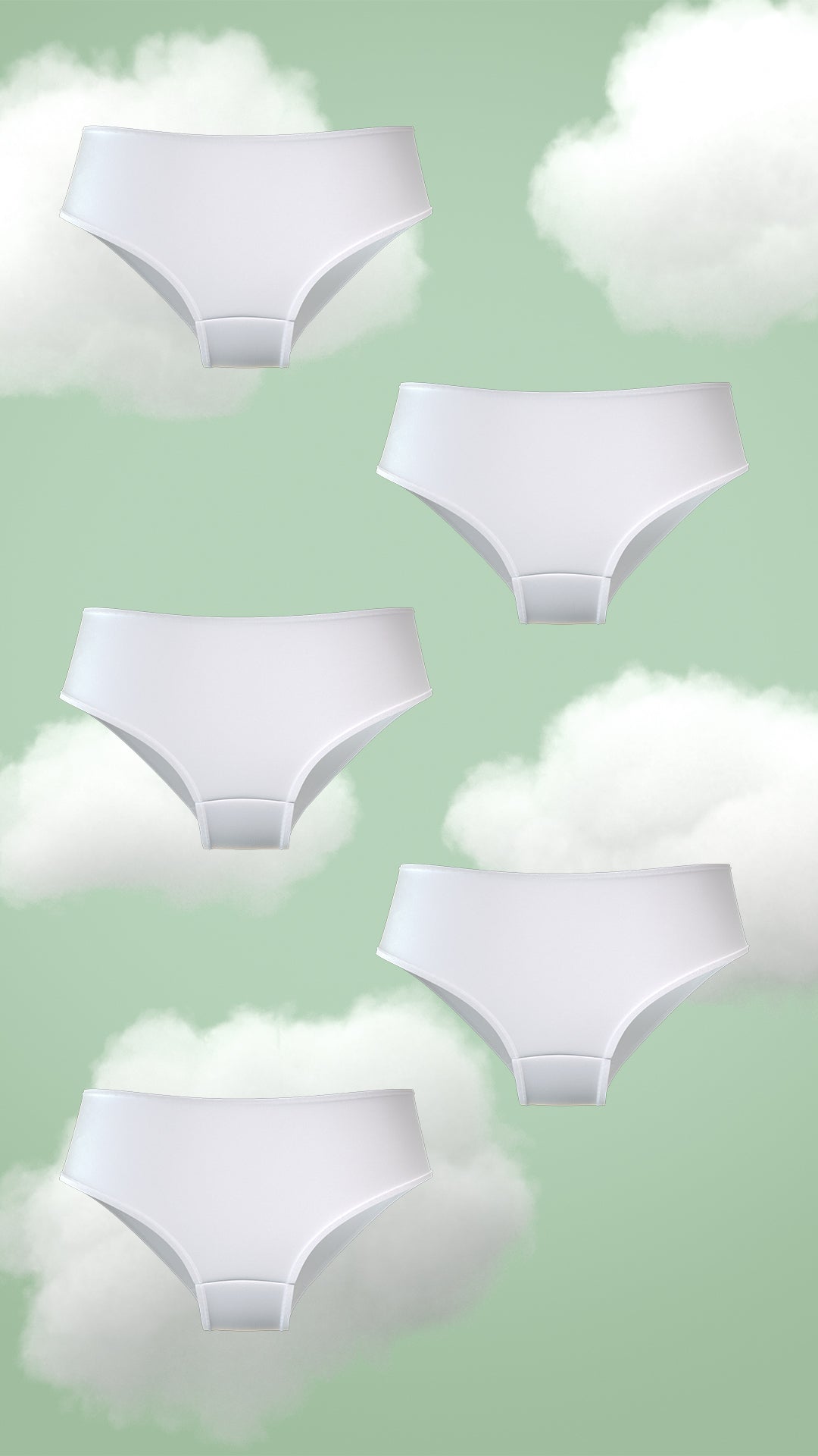 Set of 5 Brief - Cloudy White Supima Nessies