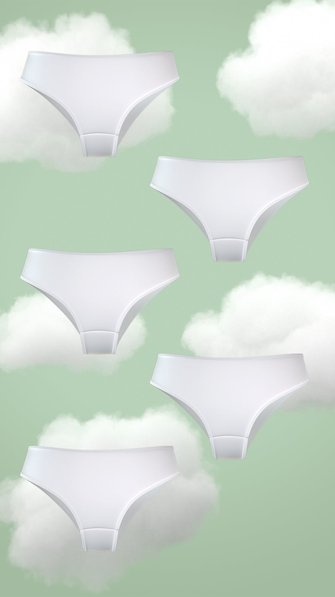 Set of 5 Hipster - Cloudy White Supima Nessies