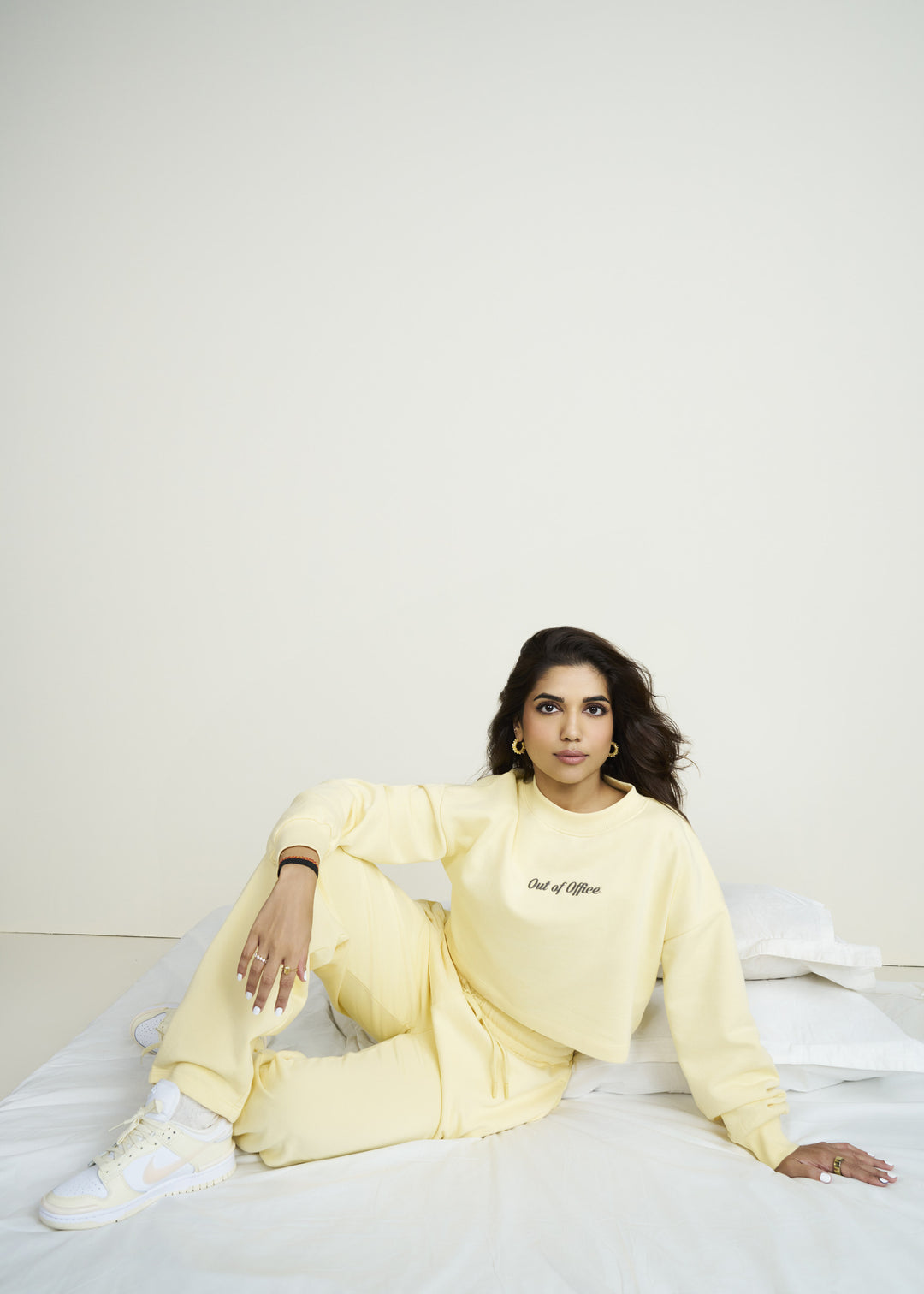 'Out Of Office' Yellow Terry Barrel Co-ord Set