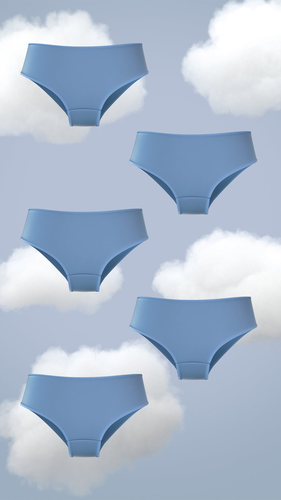 Set of 5 Brief - Misty Blue Supima Nessies