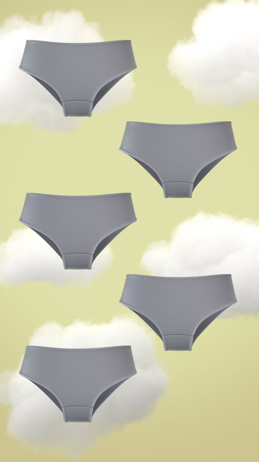 Set of 5 Brief - Plush Grey Supima Nessies