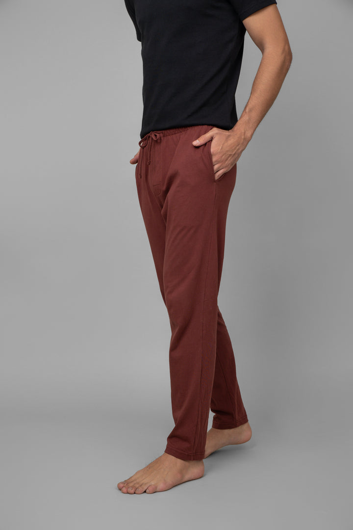 Shadow Red men's lounge pants, casual and comfortable fit.