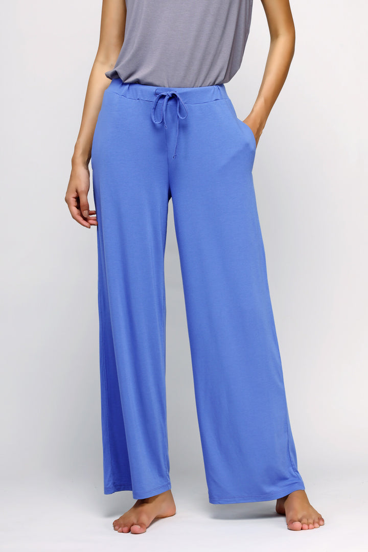 Relaxed Blue Flared Lounge Pant.