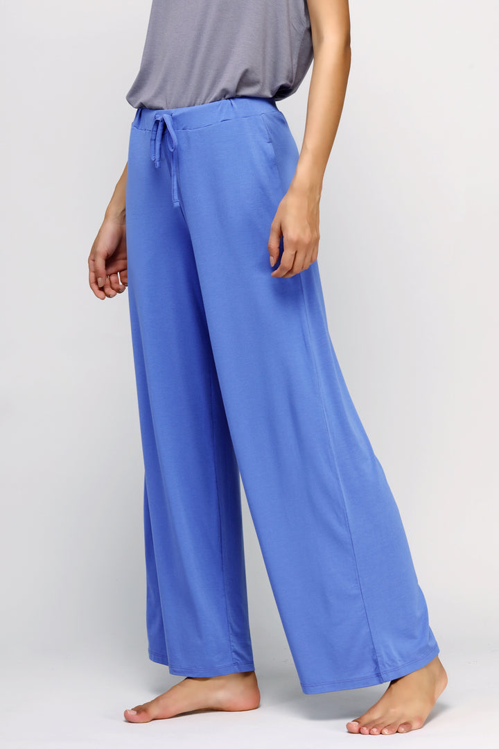 Relaxed Blue Flared Lounge Pant.