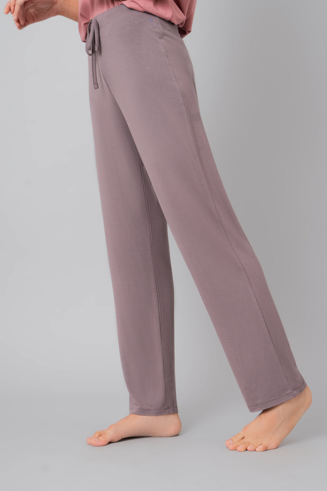 Sweet Oak Straight Lounge Pant in soft mauve color, stylish and comfortable.