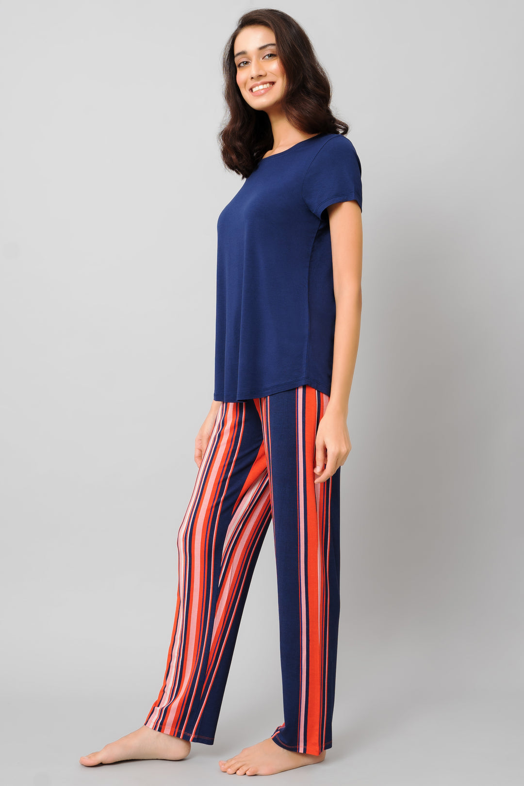 Classic Stripe Pajama Set for stylish and comfortable nighttime wear.