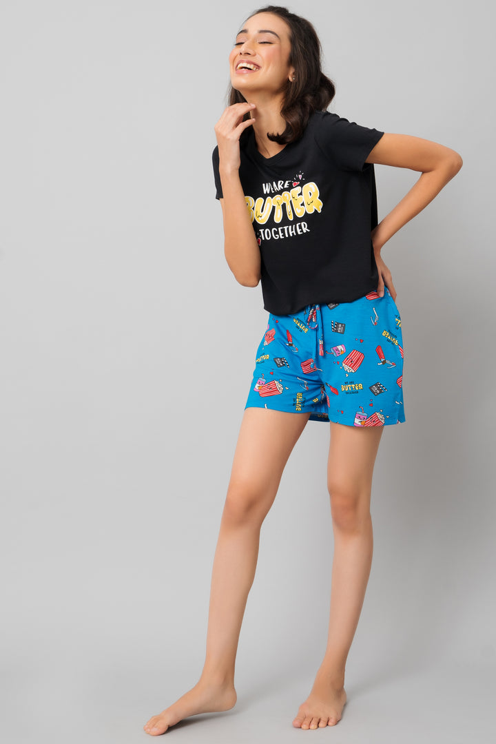 "Butter Together Shorts Set - playful and stylish sleepwear for comfort."