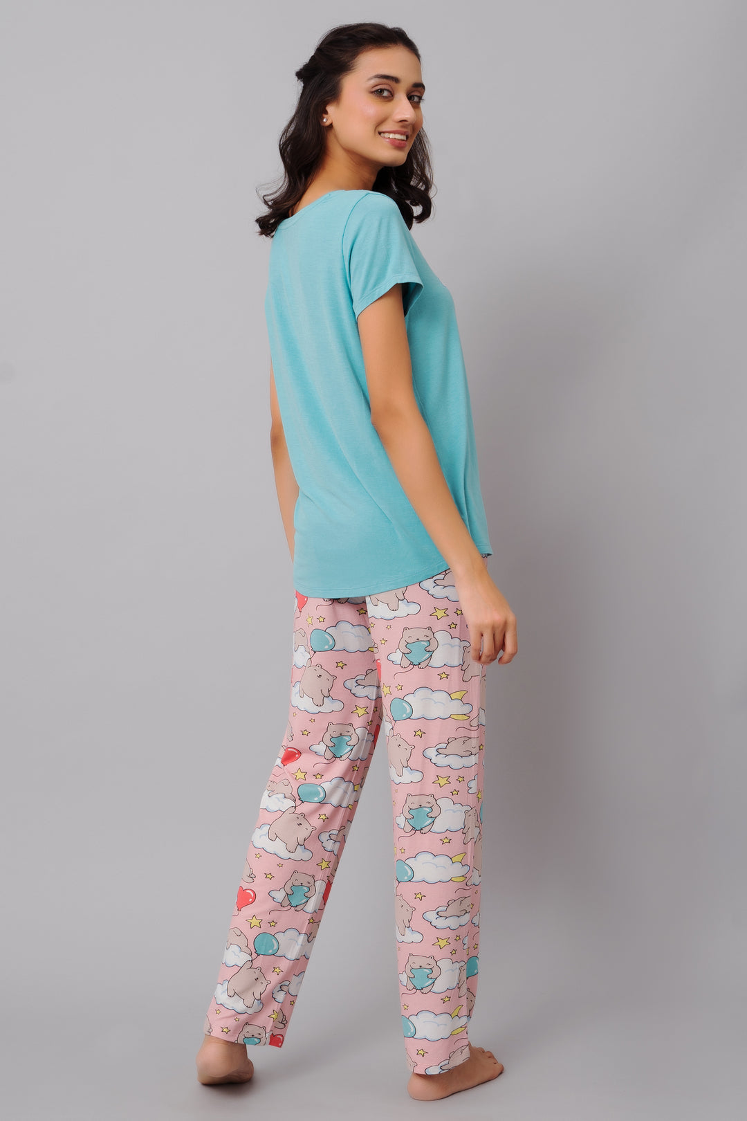 Cozy Hibernation Mode Pajama Set featuring playful bear print and soft fabric.