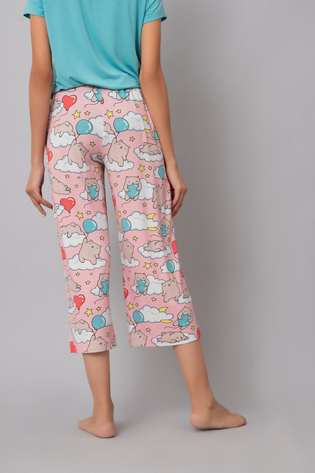 Dreamy Day Capri with playful bear and balloon pattern, perfect for lounging.