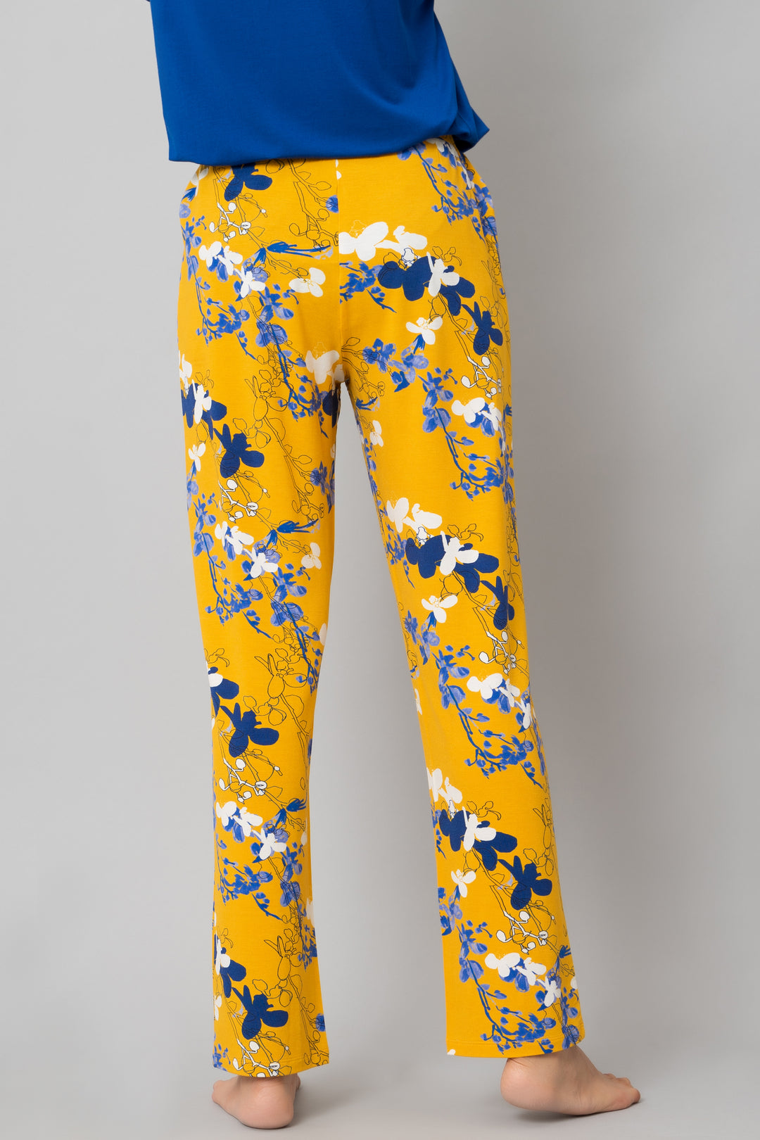 Floral Love Pajama Set featuring vibrant yellow floral pants.