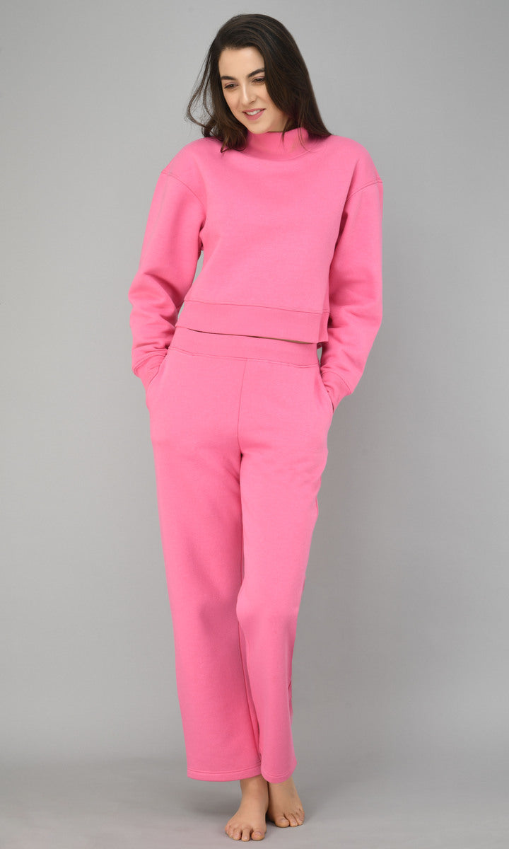 Feisty Pink Fleece Lounge Set for cozy, stylish comfort.