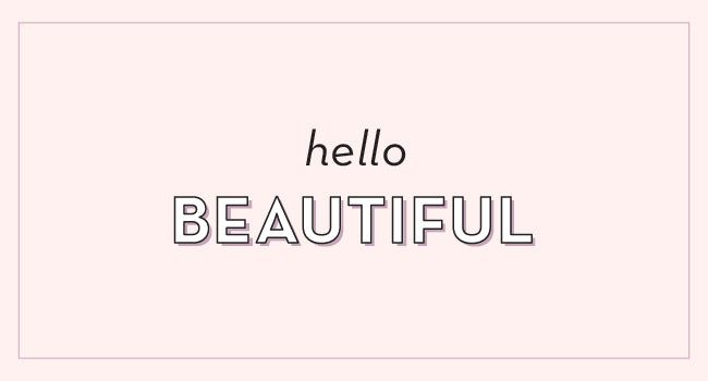 "Gift Card with 'hello beautiful' message in elegant design."