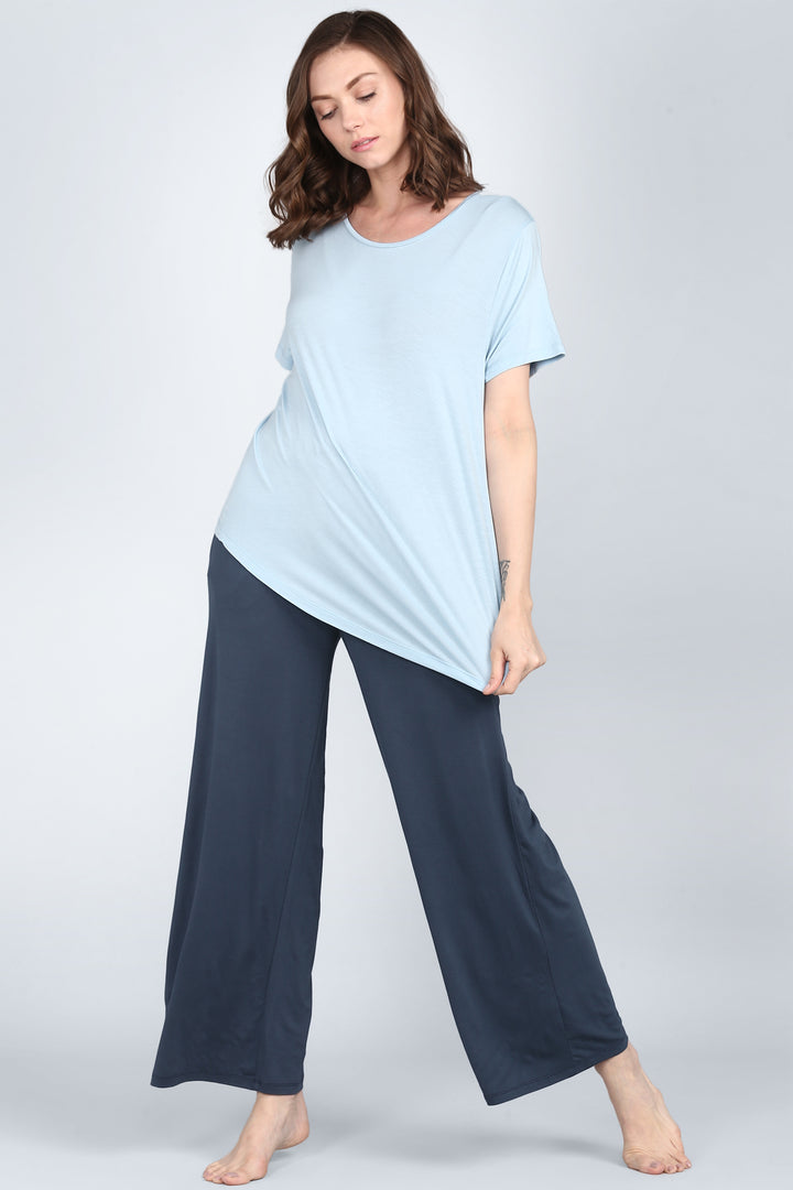 Ombre Blue Lounge Set featuring relaxed fit top and loose pants.