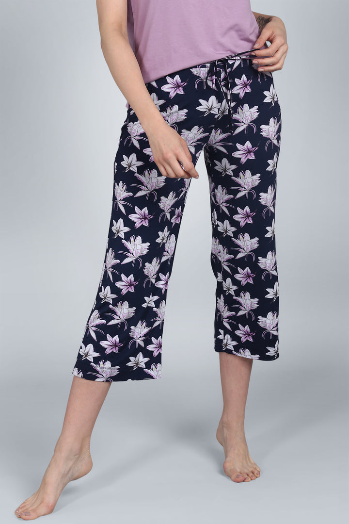 Happy Blossoms Capri Set with floral pattern, comfortable and stylish loungewear.