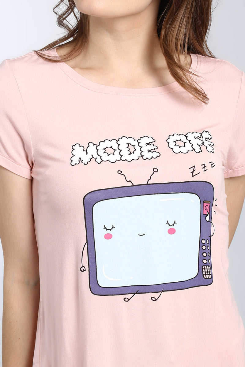 Cute pink Sleepy T.V. shorts set featuring cartoon television design.