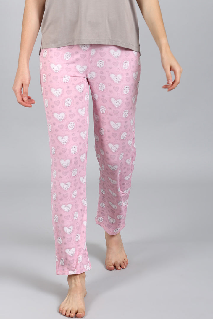 Sassy Kitty Pajama Set with cute cat and heart patterns.