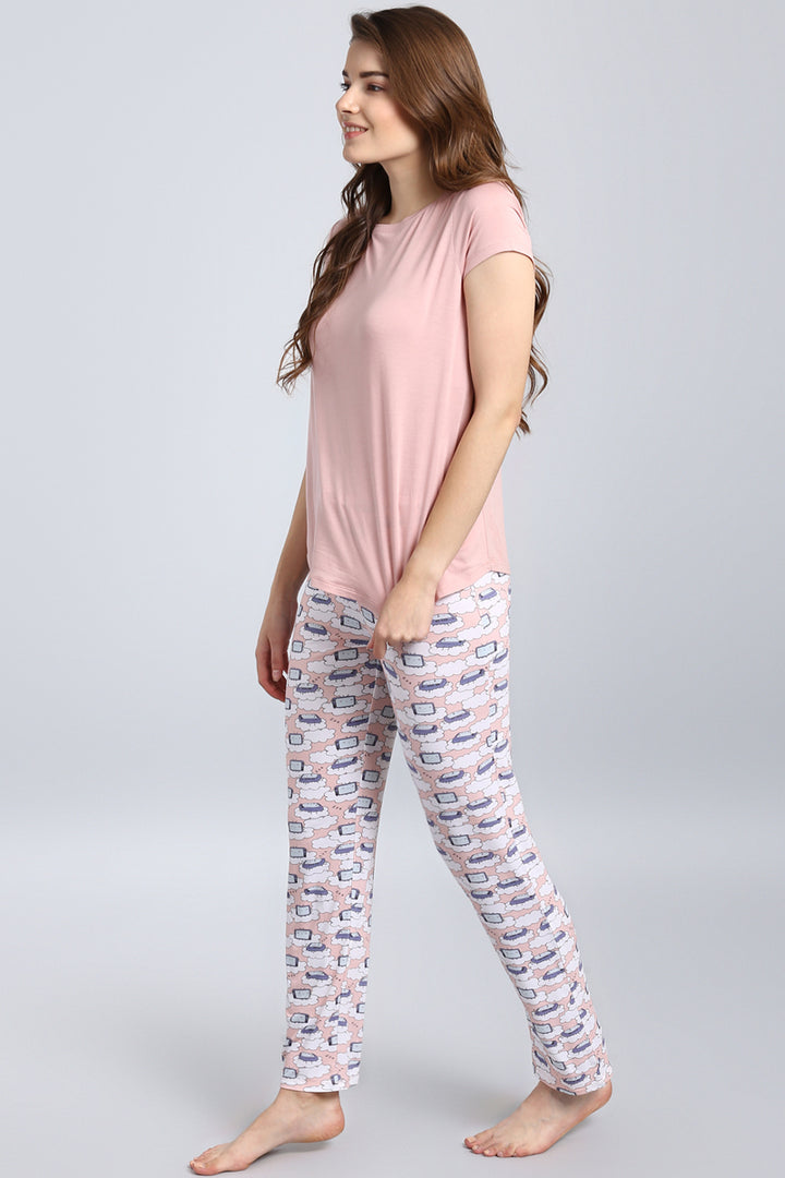 "Sleepyhead Pajama Set featuring cozy top and patterned pants for comfort."