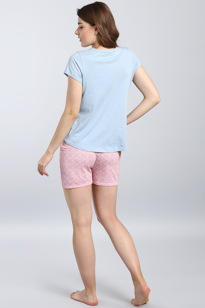 Blush pattern shorts for women, stylish and comfortable loungewear.