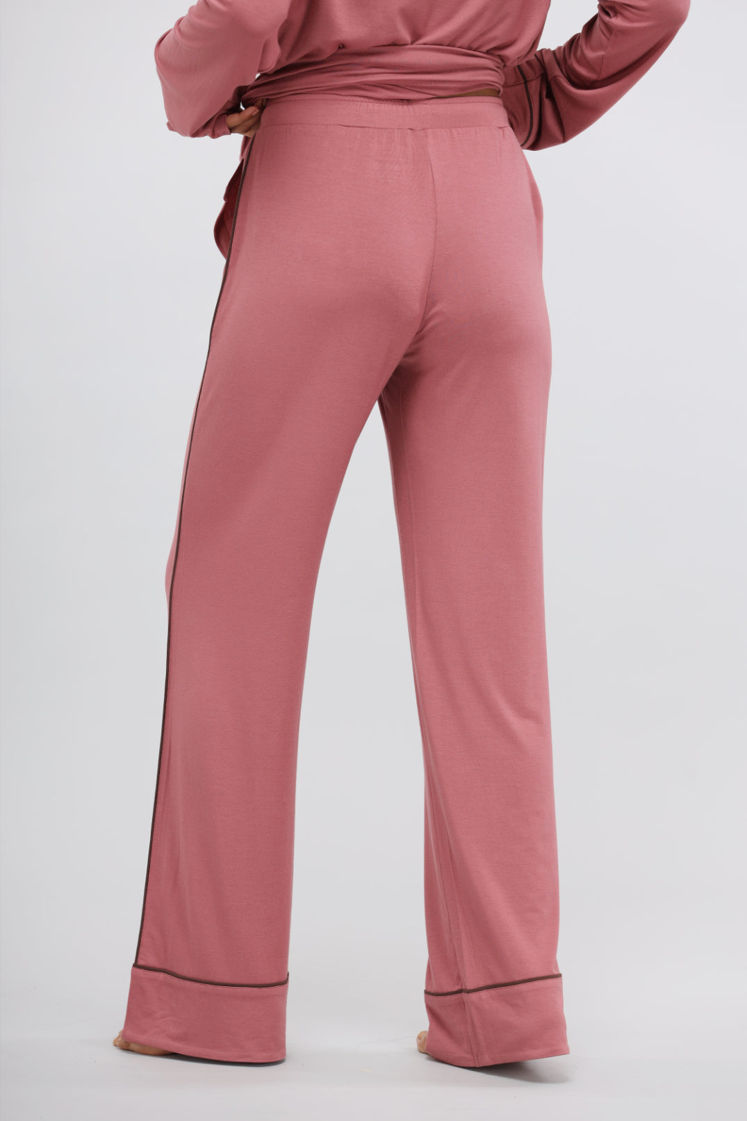 Deco Rose full sleeve modal pajama set pants in soft pink fabric.