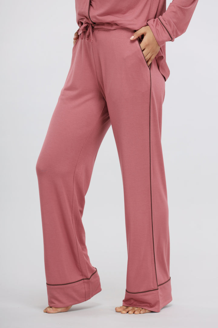 Deco Rose Full Sleeve Button Down Modal Pajama Set