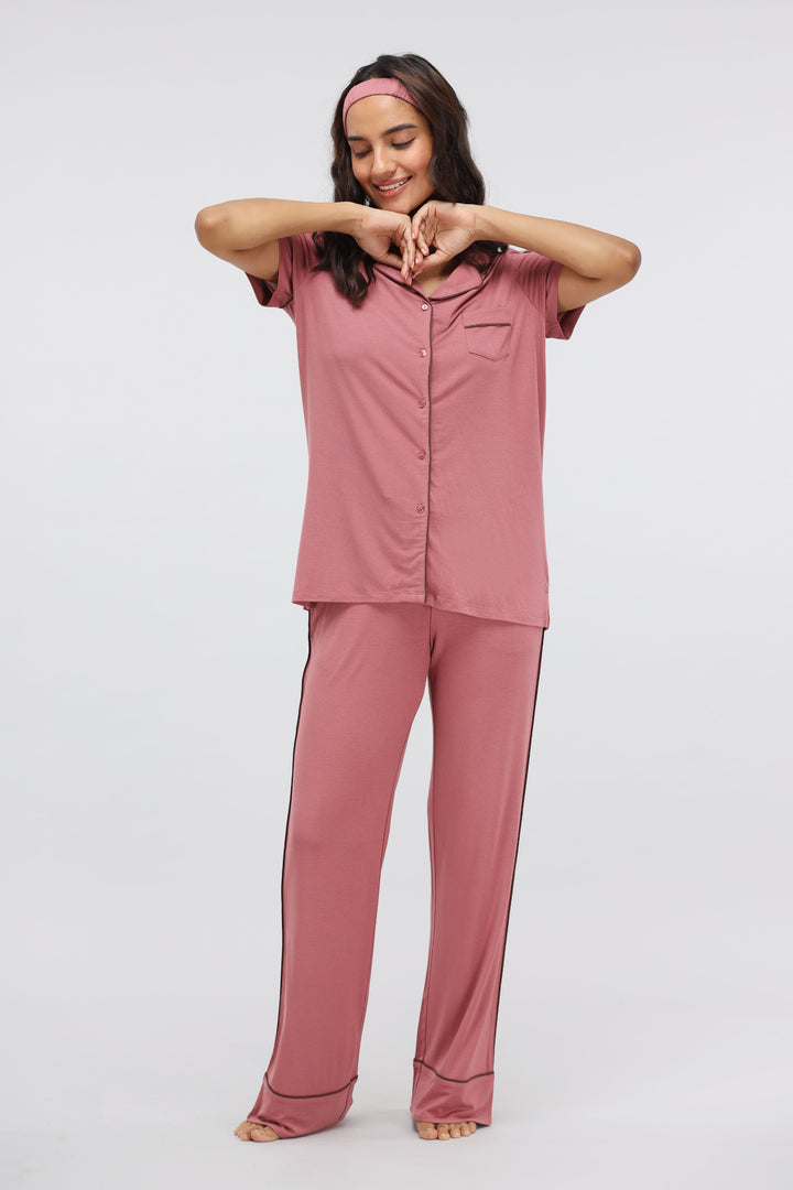 Deco Rose Modal Piping Lounge Pant for comfortable and stylish relaxation.