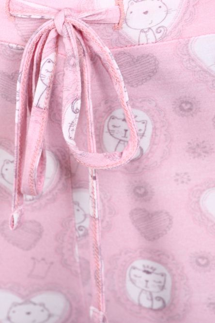 Sassy Kitty Pajama Set with cute cat patterns and pink design.