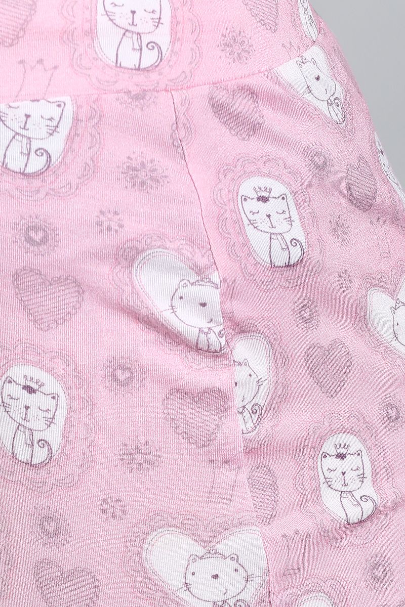 Sassy Kitty Pajama Set featuring cute cat designs on pink fabric.